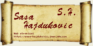 Saša Hajduković vizit kartica
